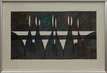 PIERRE OLOFSSON, färglitografi, sign o numr 4/100. Utförd 1992.