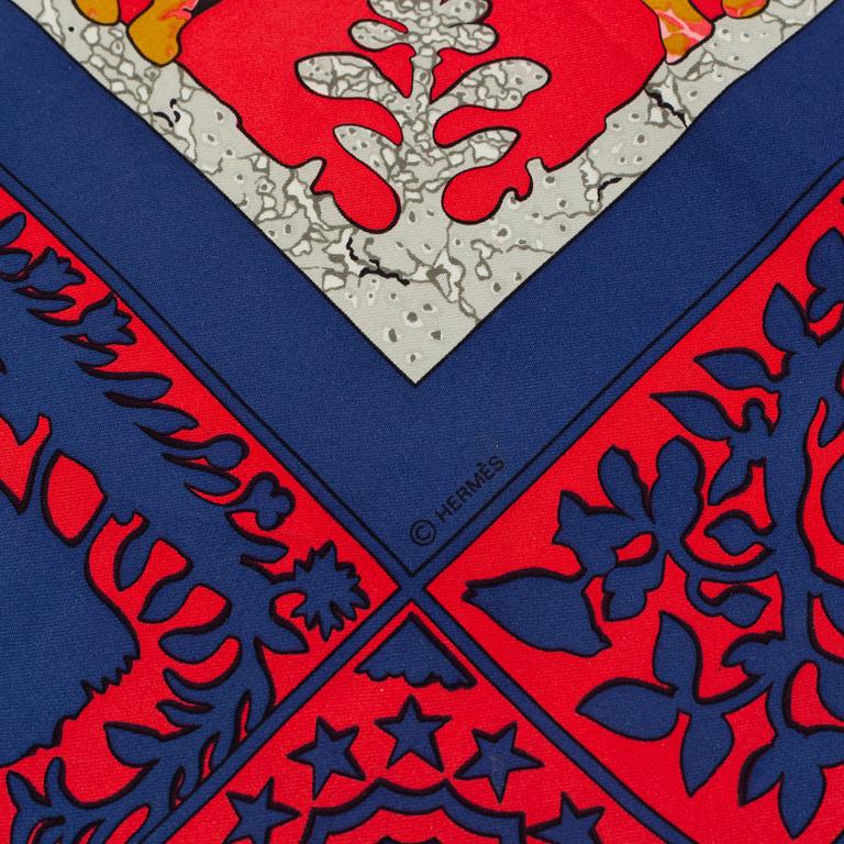 Hermès, an 'Early America' silk scarf.