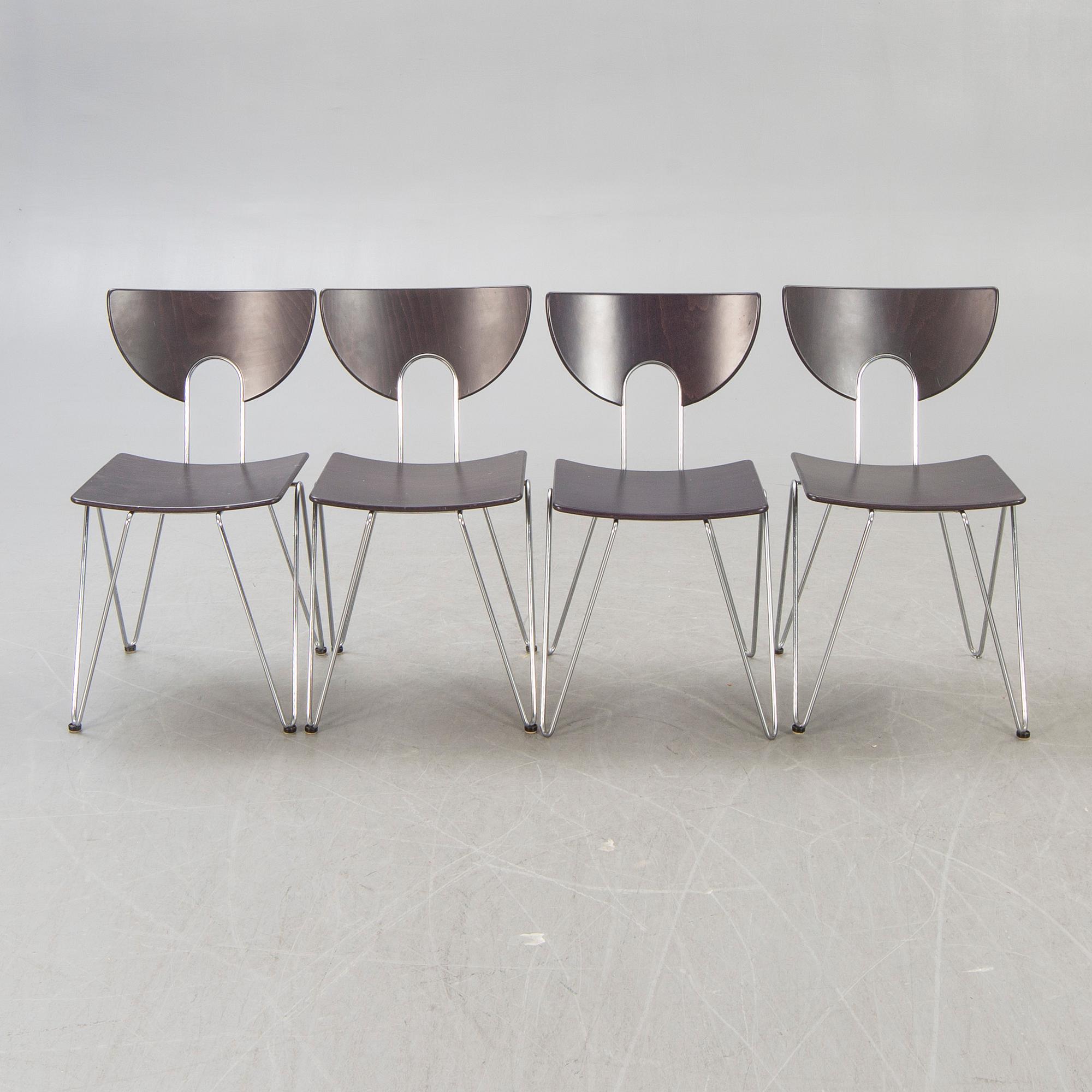Walter Leeman, a set of five Mikado chairs for Kusch Co Germany 1979.
