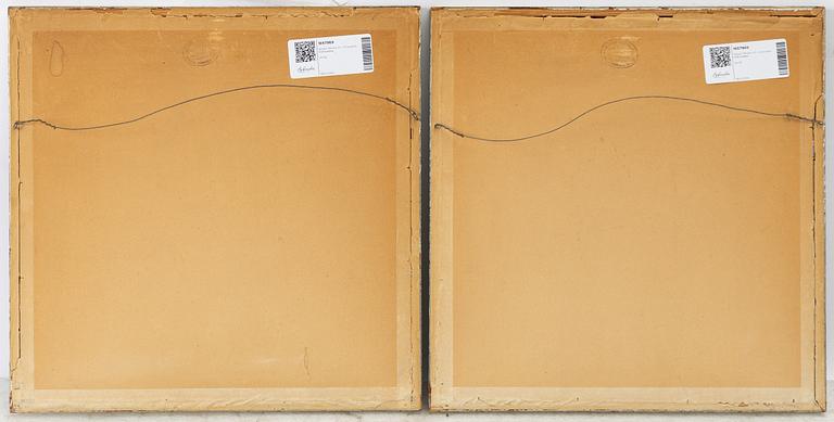 Sidenmålningar, ett par, Persien, omkring år 1900.