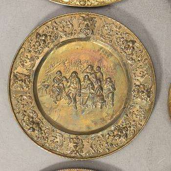 Wall plates 6 pcs Baroque style circa 1900.