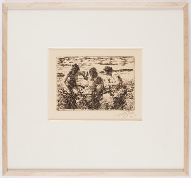 Anders Zorn, "Mot strömmen".