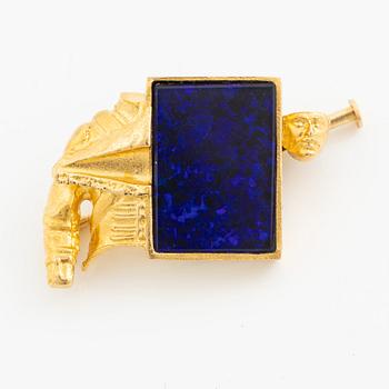Björn Weckström, brosch, 18K guld med blå sten (sannolikt opal), Finland 1977. För Lapponia.