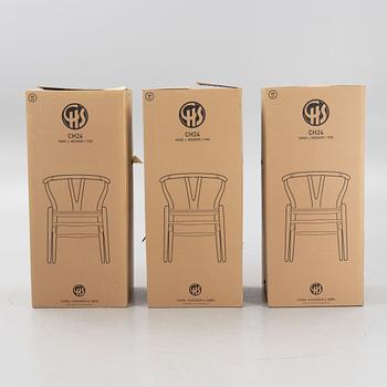 Hans J. Wegner, stolar, 6 st, modell CH24, "Y-stolen, Carl Hansen & Son, Danmark.