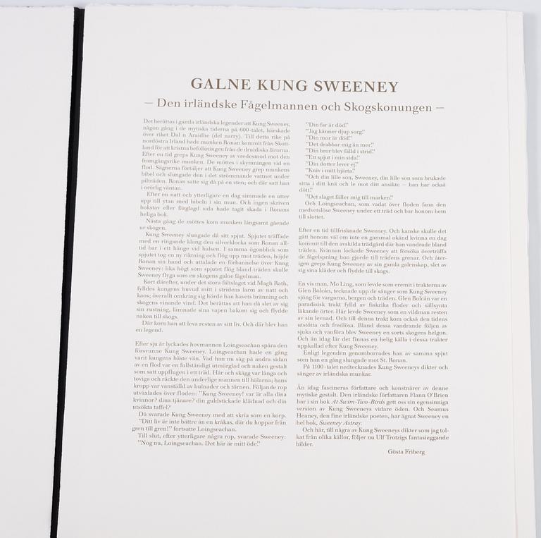 Ulf Trotzig, "King Sweeney", portfolio with nine colour etchings.