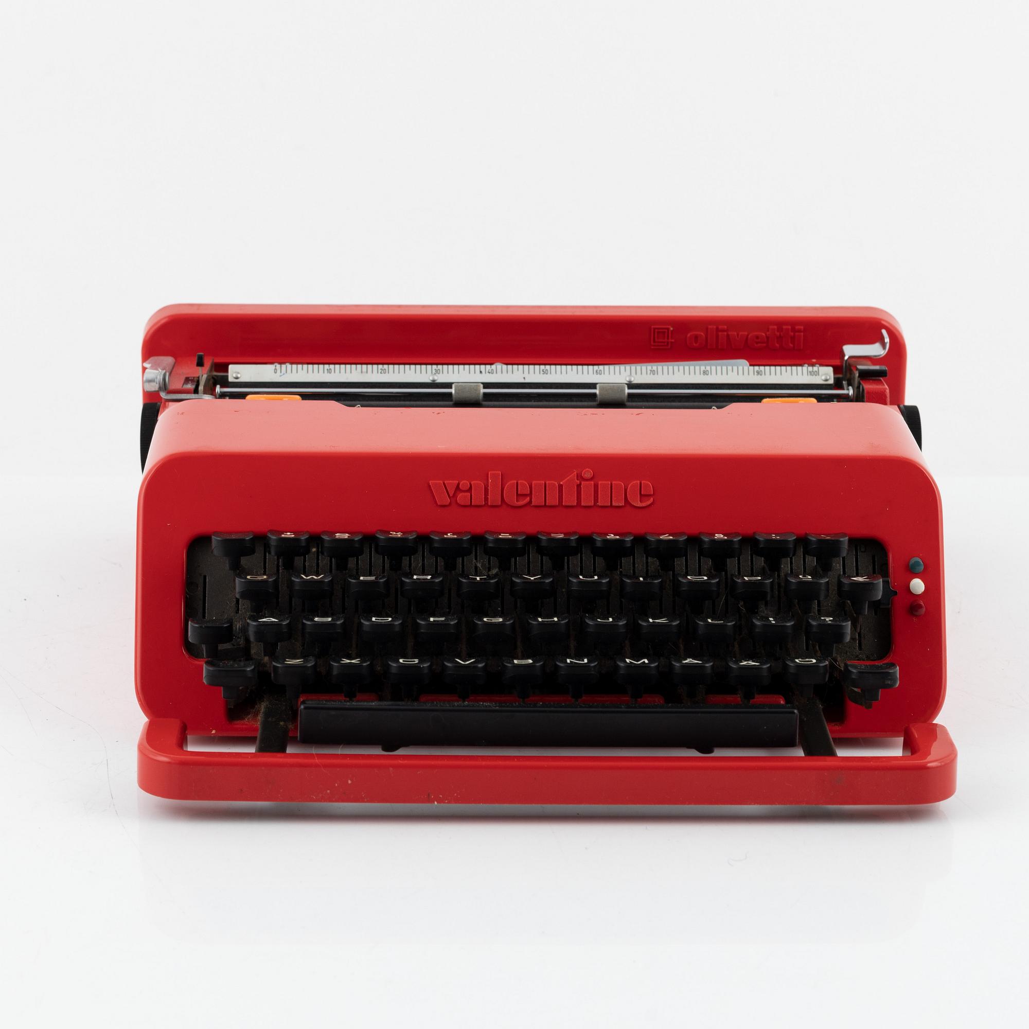 Ettore Sottsass, three 'Valentine' typwriters, Olivetti, Italy.