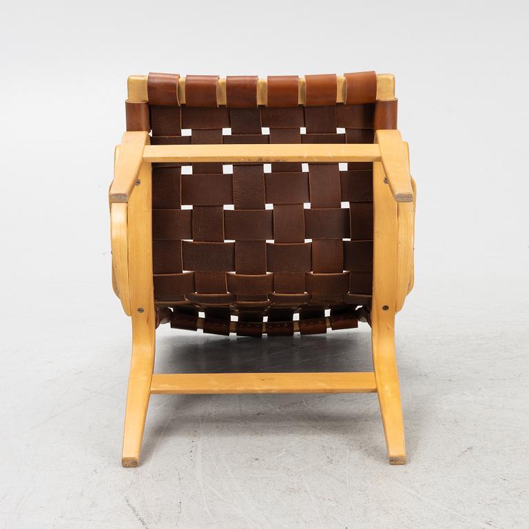 Bruno Mathsson, a beech wood  'Eva' easy chair from Firma Karl Mathsson 1971.