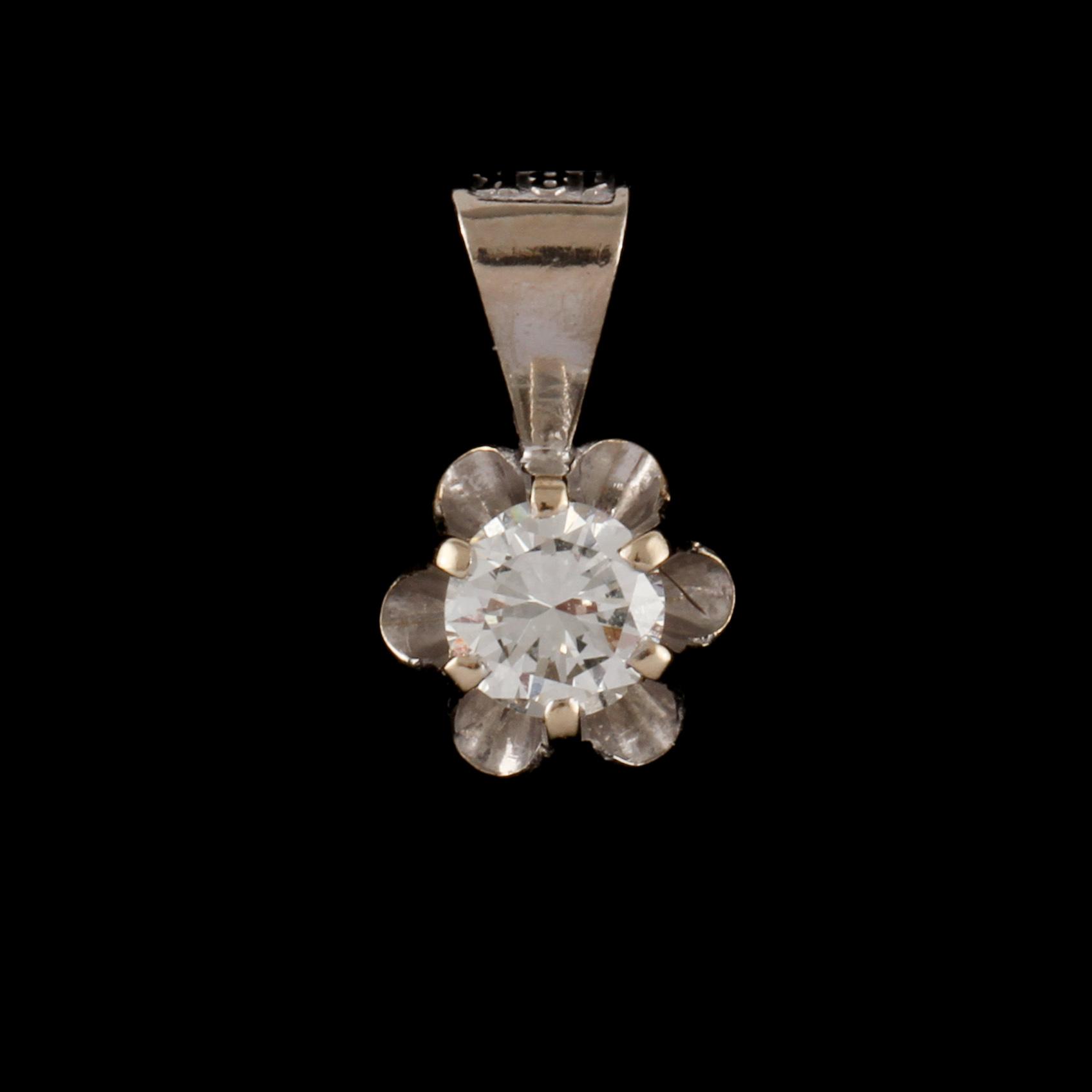 HÄNGE, 18k vitguld med briljantslipad diamant, ca 0.25 ct. Lennart Magnusson, Göteborg. Vikt 0,5 g.