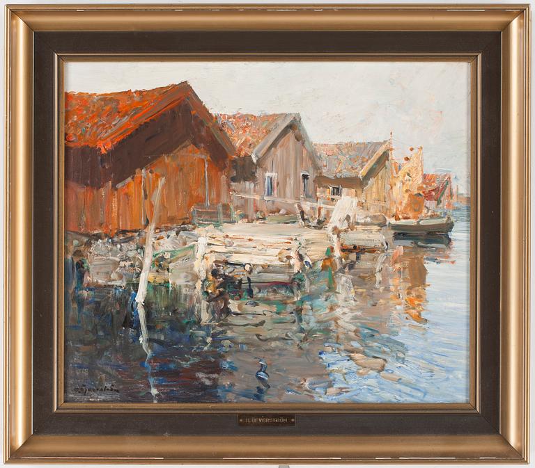 HUGO ÖFVERSTRÖM, olja på pannå, signerad.