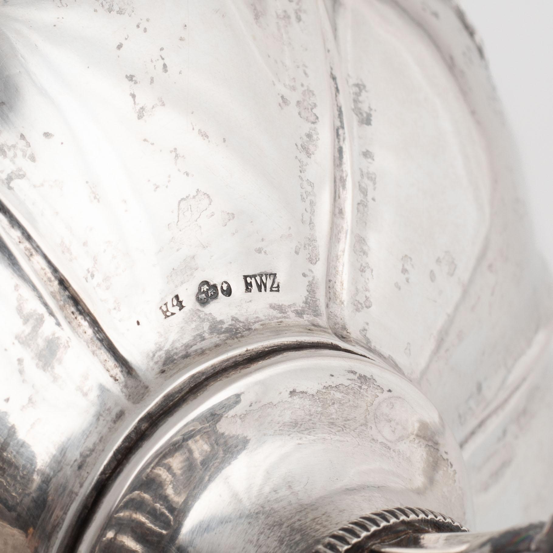 Fredrik & Wilhelm Zethelius, a pair of silver sugar bowls, Neo-Rococo, Stockholm, Sweden, 1840.