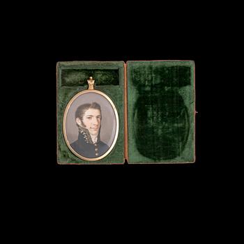 ERIK LE MOINE, miniature in gold frame, signed pinx 1813.