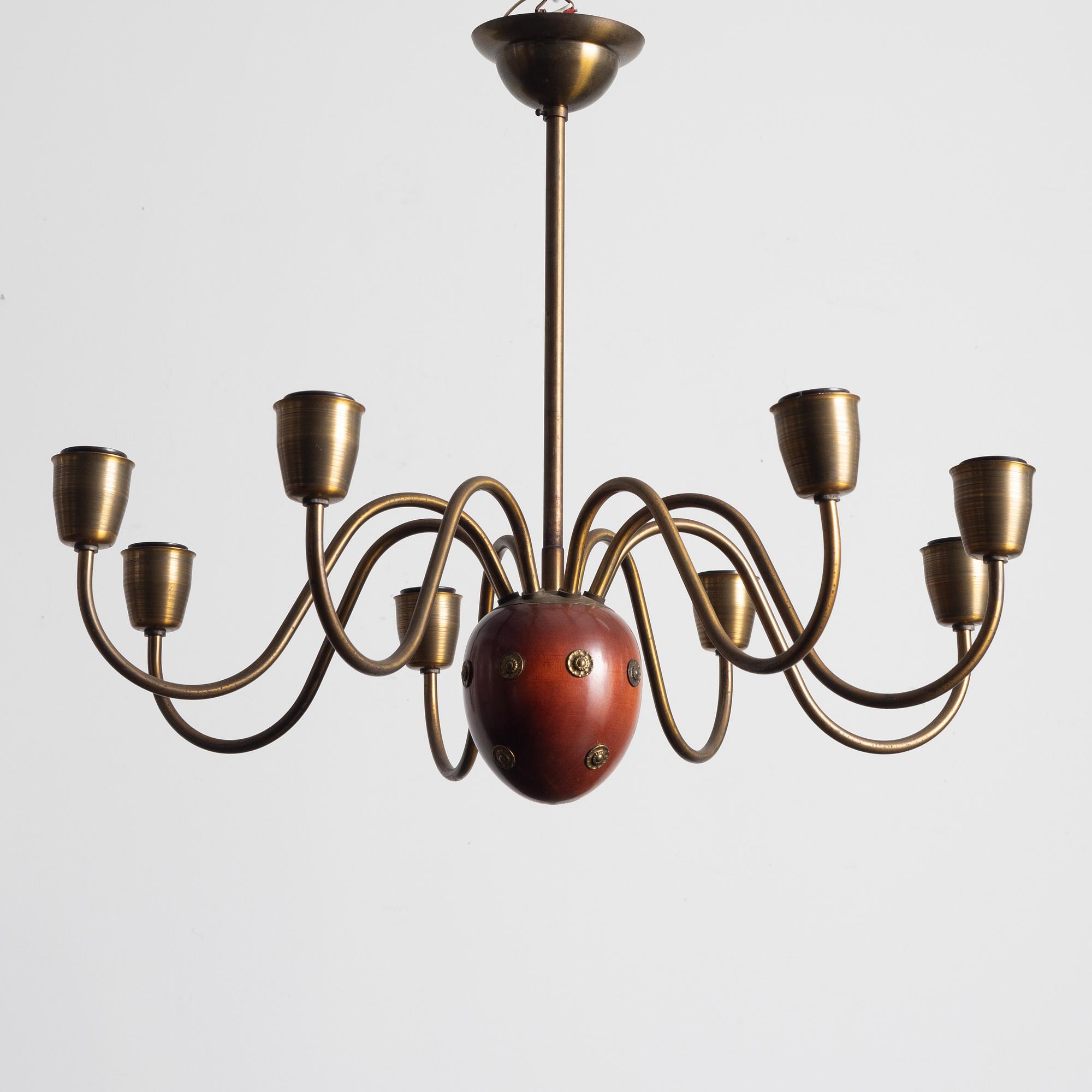 Hans Bergström, taklampa, ateljé Lyktan, Åhus, 1940-50-tal.