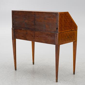 A Gustavian marquetry secretaire by Jonas Hultsten (master in Stockholm 1773-94).