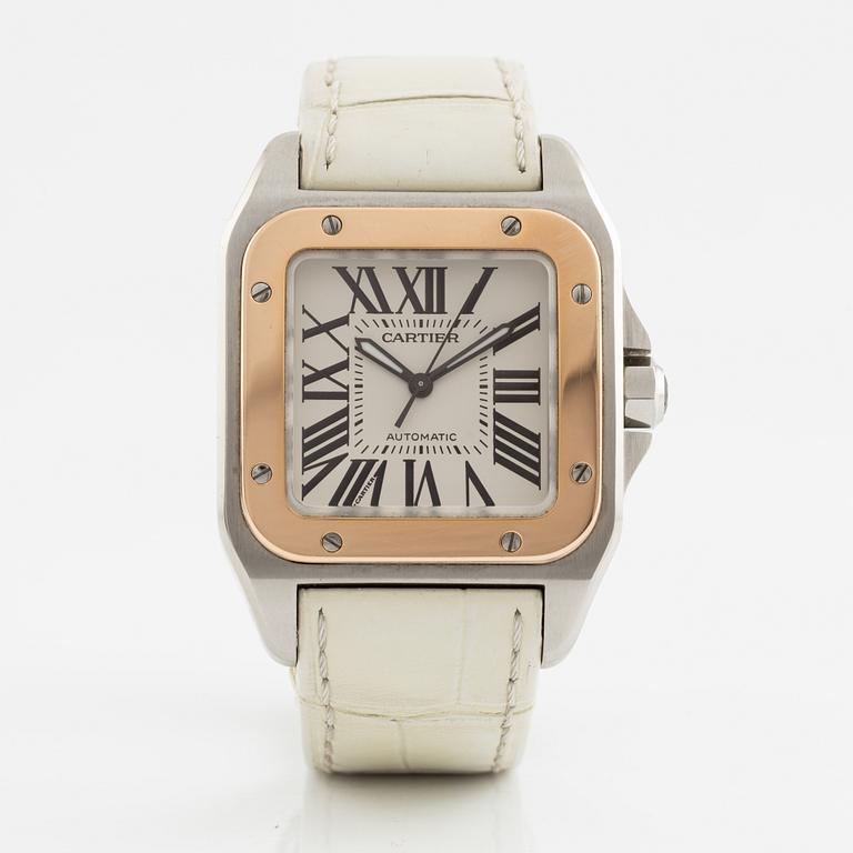 Cartier, Santos 100, armbandsur, 33 x 32,5 (44) mm.