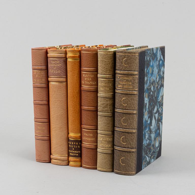 Välbunden svit av Walter Ljungquists böcker i originalupplaga (21 vol).