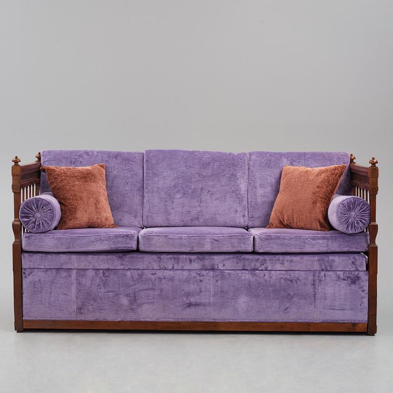 A late Gustavian mahogany sofa, Stockholm, late 18th century.