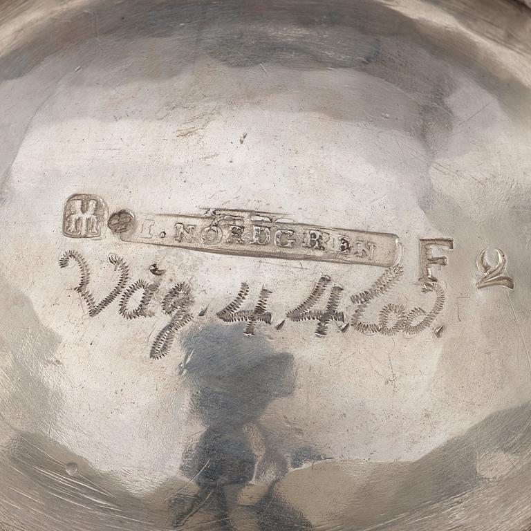 A Swedish 18th century silver tea-pot, marks of Johannes Nordgren, Jönköping 1788.