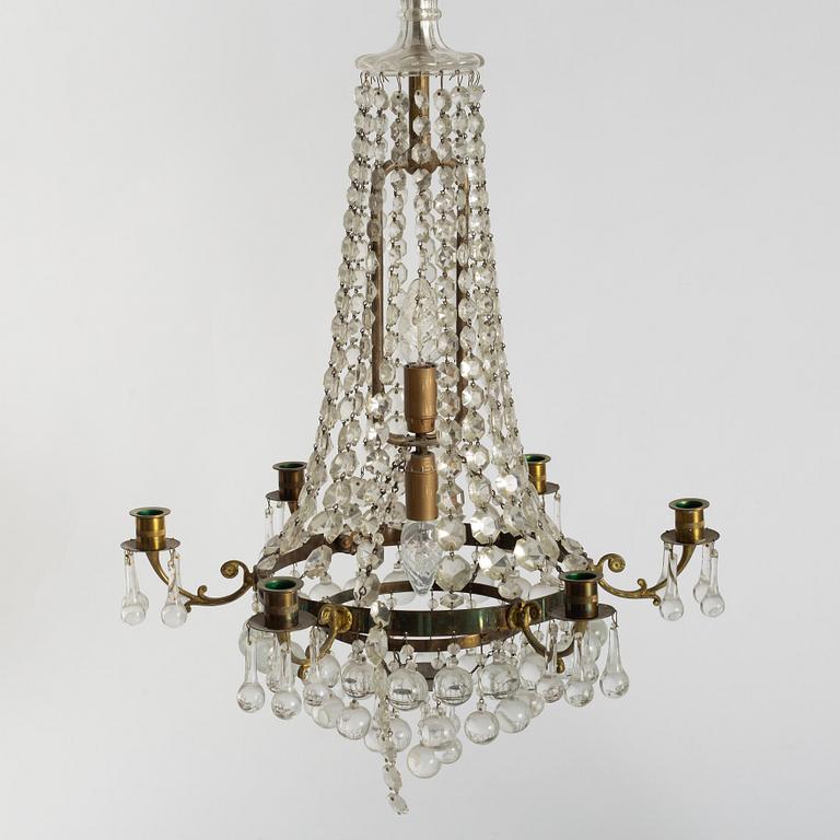An Empire style chandelier, mid20th century.