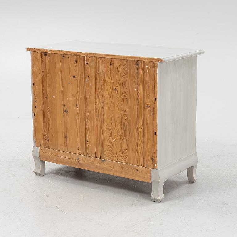 A painted Baroque style chest of drawers, mid 20th Century.