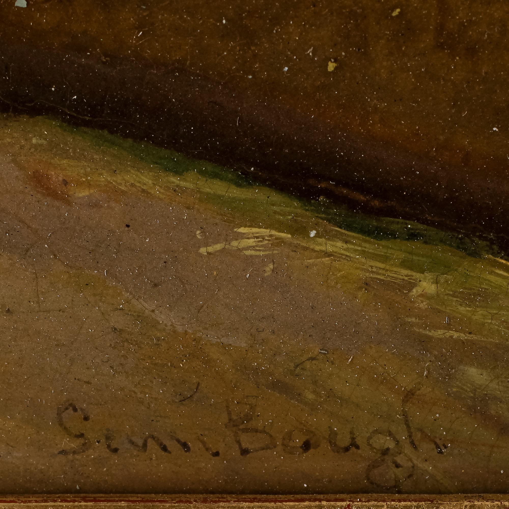 SAMUEL BOUGH, olja på pannå, signerad.