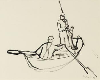 Lars Lerin, ink drawing, signed and dated 76.