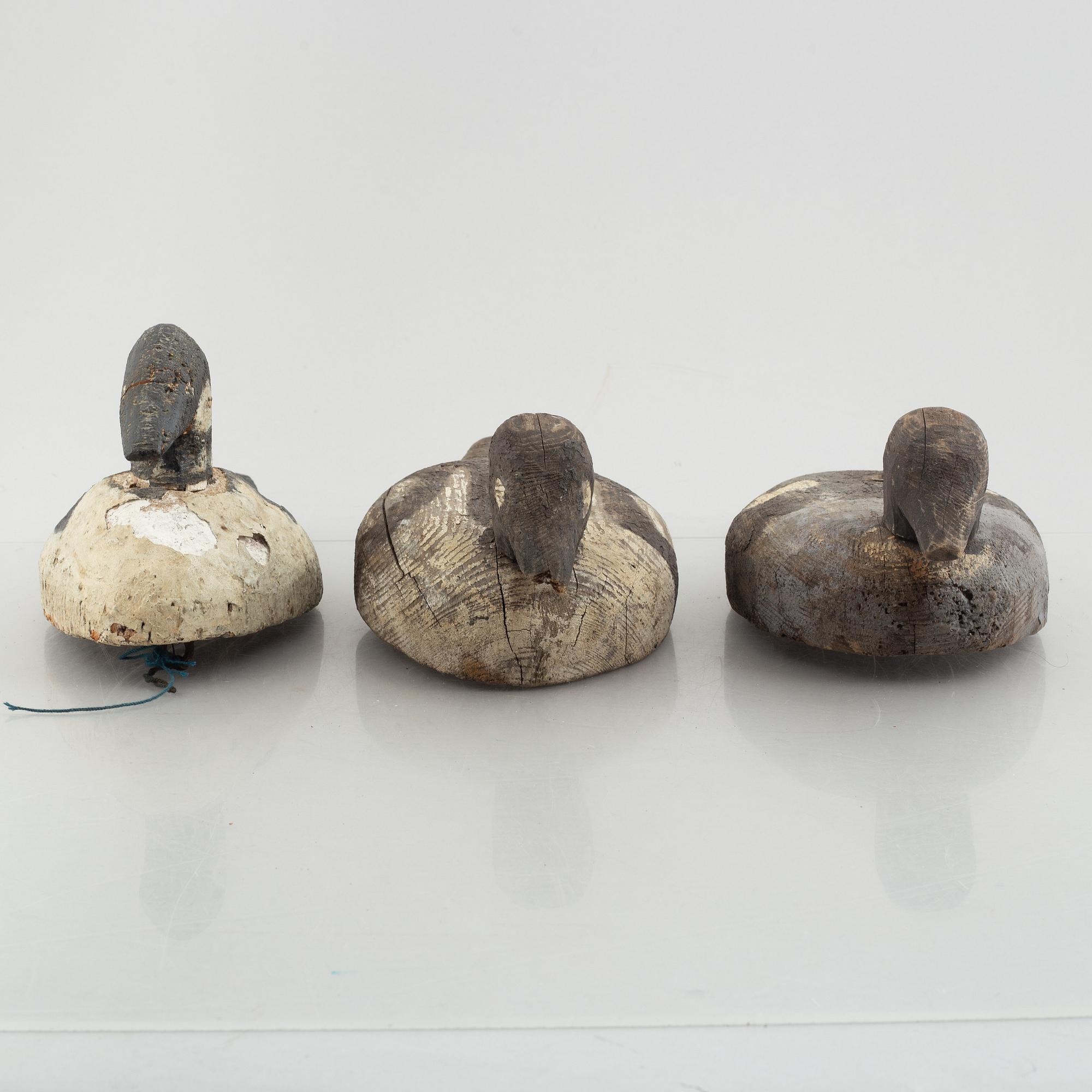 A set of three decoy ducks, early 20th Century.