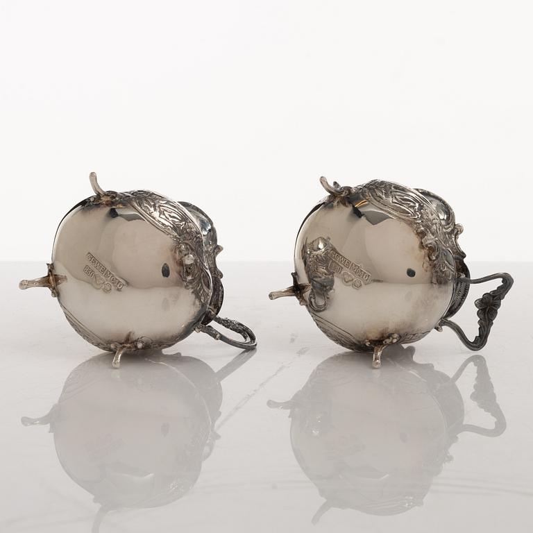 Kaffeservis, 4 delar, silver, rokokostil, GEWE, Stockholm 1976.