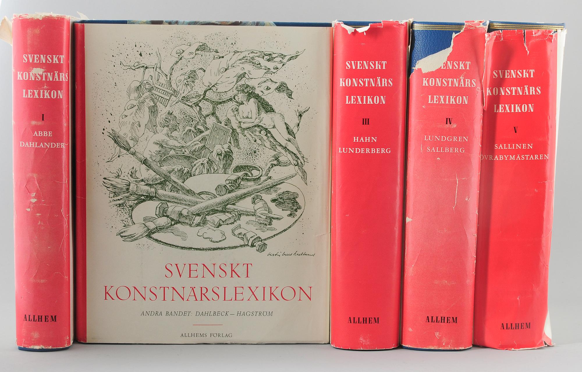 BÖCKER, 5 vol, Svenskt konstnärslexikon.