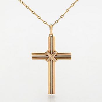Cartier, kaulaketju riipuksella, risti "Trinity", 18K kolmiväri kulta.