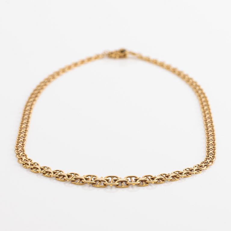 Collier, 18K guld, doserad x-länk.