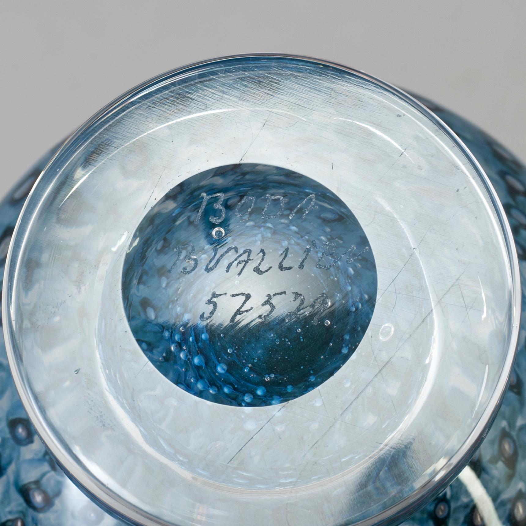 BERTIL VALLIEN, vas och skål på fot, Boda glasbruk 1970-tal.