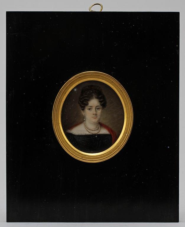MINIATYRPORTRÄTT, okänd konstnär, gouache, 1800-talets första hälft.