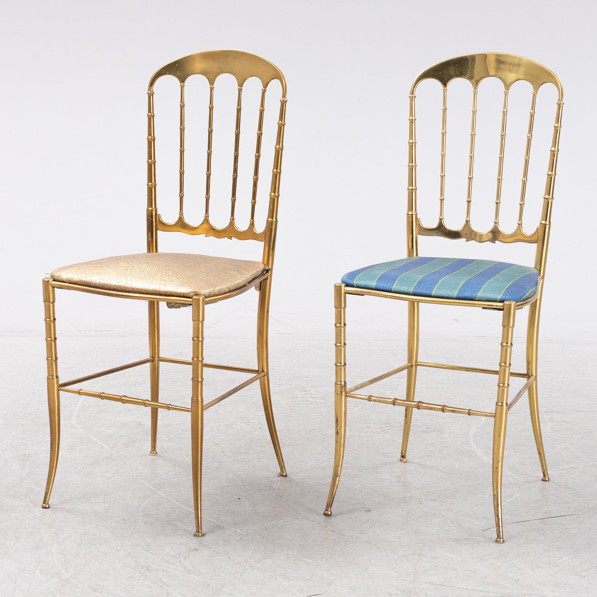 Eight Chiavari style chairs, Italy, second half of the 20th century.