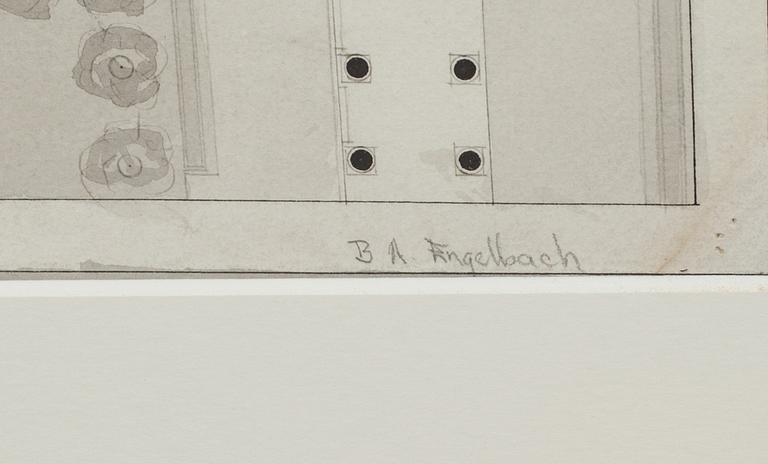 OKÄND KONSTNÄR, tuschlavering, arkitekturritning.