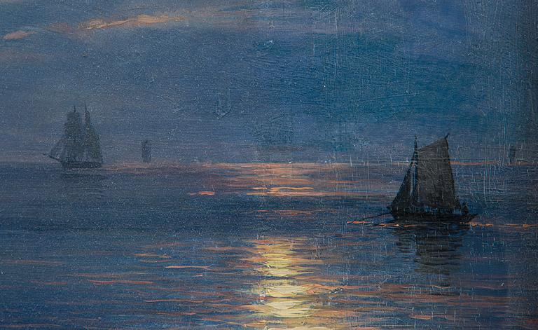 Thorsten Waenerberg, Purjelaivoja iltahämärässä.