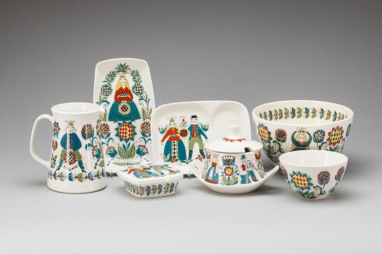 SERVISDELAR, 7 delar, "Saga", Figgjo Flint, Norsk design. 1900-talets mitt.