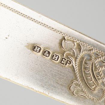 FISKBESTICK, 12 delar, pläter, England, omkring år 1900.