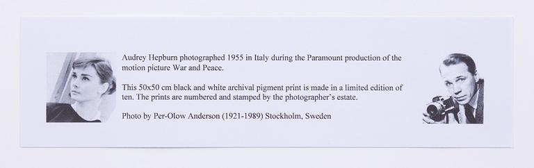 Per-Olow Anderson, "Audrey Hepburn", 1955 in Italy during the Paramount production of "War and Peace".