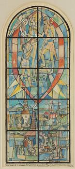 Einar Forseth, "Studie till glasmålning för Norrbärcke kyrka, Dalarna".