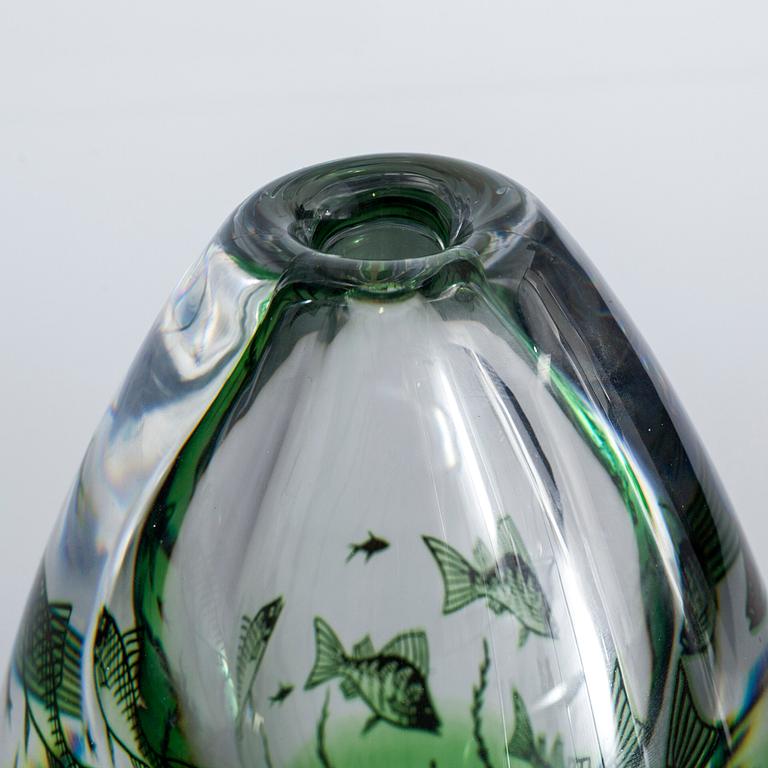 A glass fish graal by Edward Hald for Orrefors, 1978.