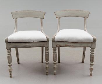 TABURETTER / STOLAR, senempire, 1800-talets mitt.