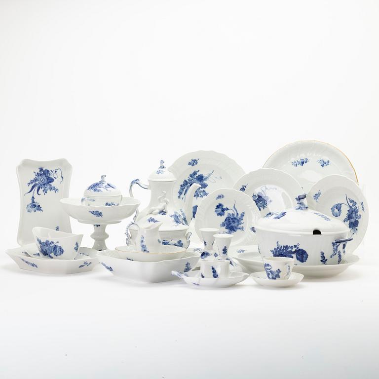 Dinner service, 76 pieces, “Blue Flower”, Royal Copenhagen, Denmark, second half of the 20th century.