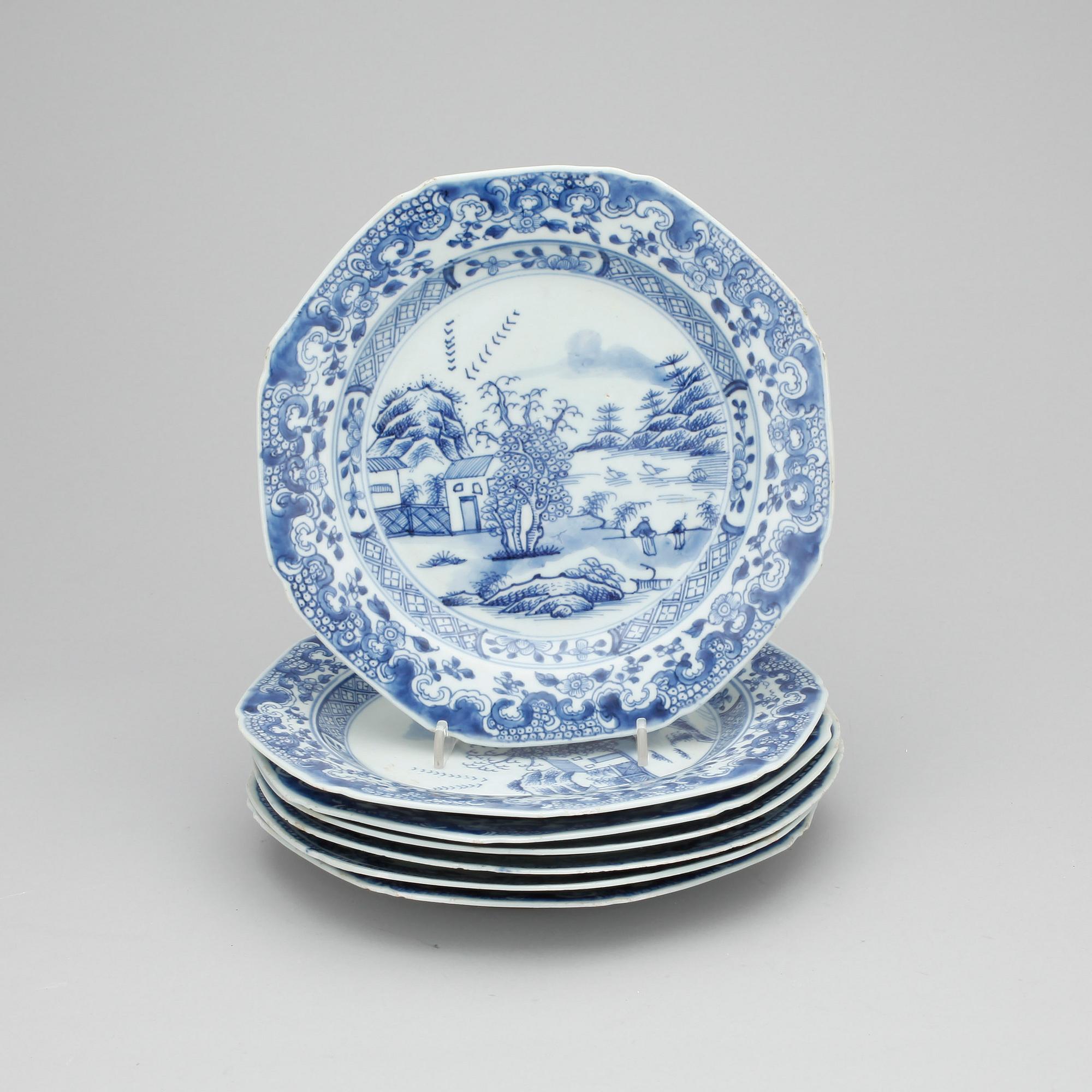 TALLRIKAR, porslin, Kina, Qianlong 1736-1795.