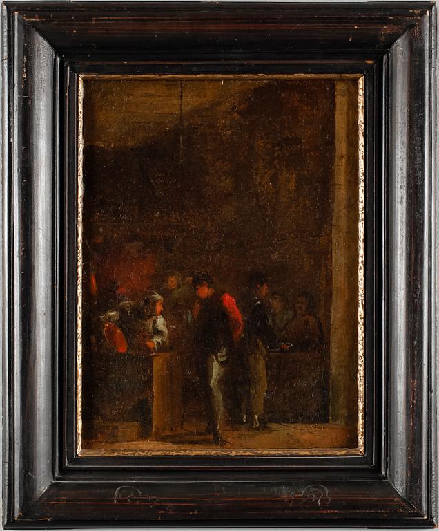 CORNELIS DUSART, hans krets, 2 st, olja på duk, uppklistrad på pannå.