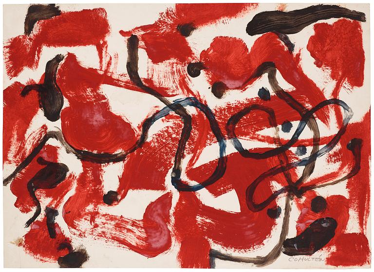 CO Hultén, gouache on paper, signed and executed in the 1960s.