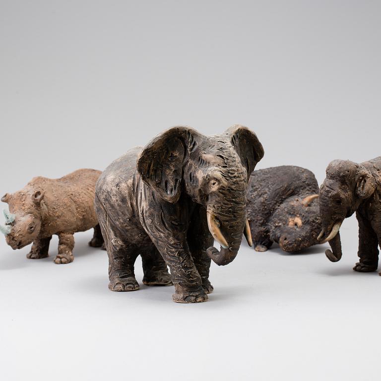 TILGMANS, figuriner i lergods 4 st, 1950-/60-tal.
