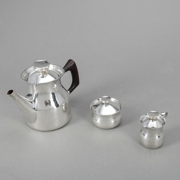 KAFFESET, 3 delar, silver, Erik Löfman, 1975-1976, tot vikt 793 gram.