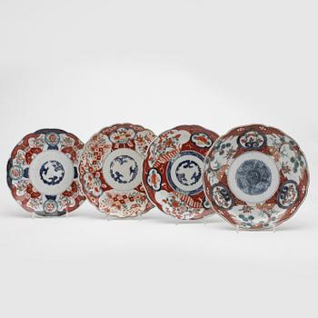 FAT, 4 st, porslin, Imari, 1800-tal.