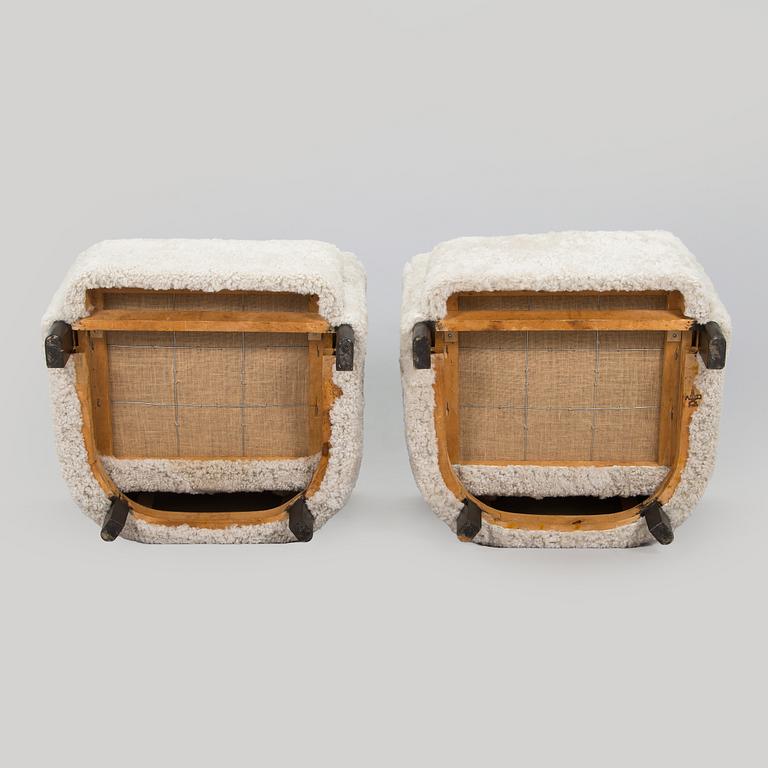 A pair of  1930s/40s. 'Continent' armchairs model 217, Asko, Finland.