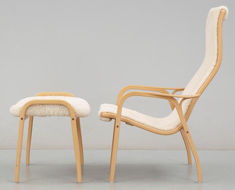 KARMSTOL samt PALL, "Lamino", Yngve Ekström Swedese, 1900-talets slut.